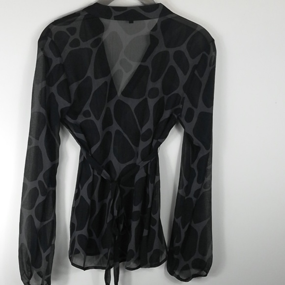Express black and gray sheer blouse - Picture 2 of 6